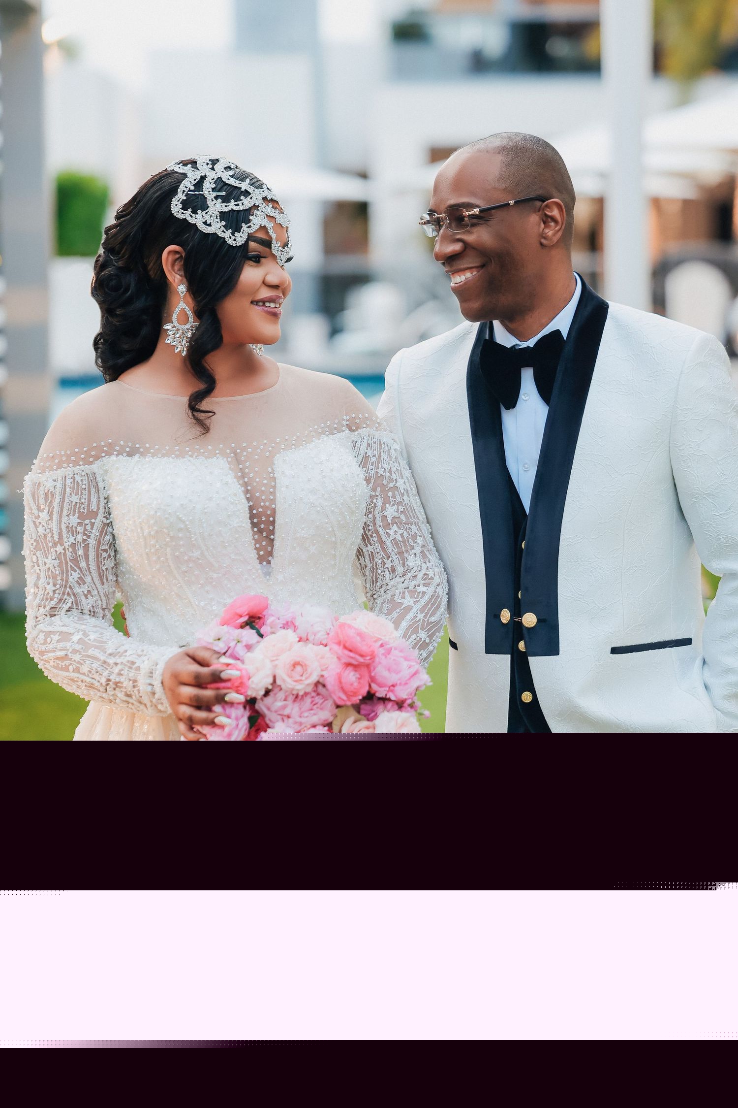 Bride and groom portrait together on the wedding day